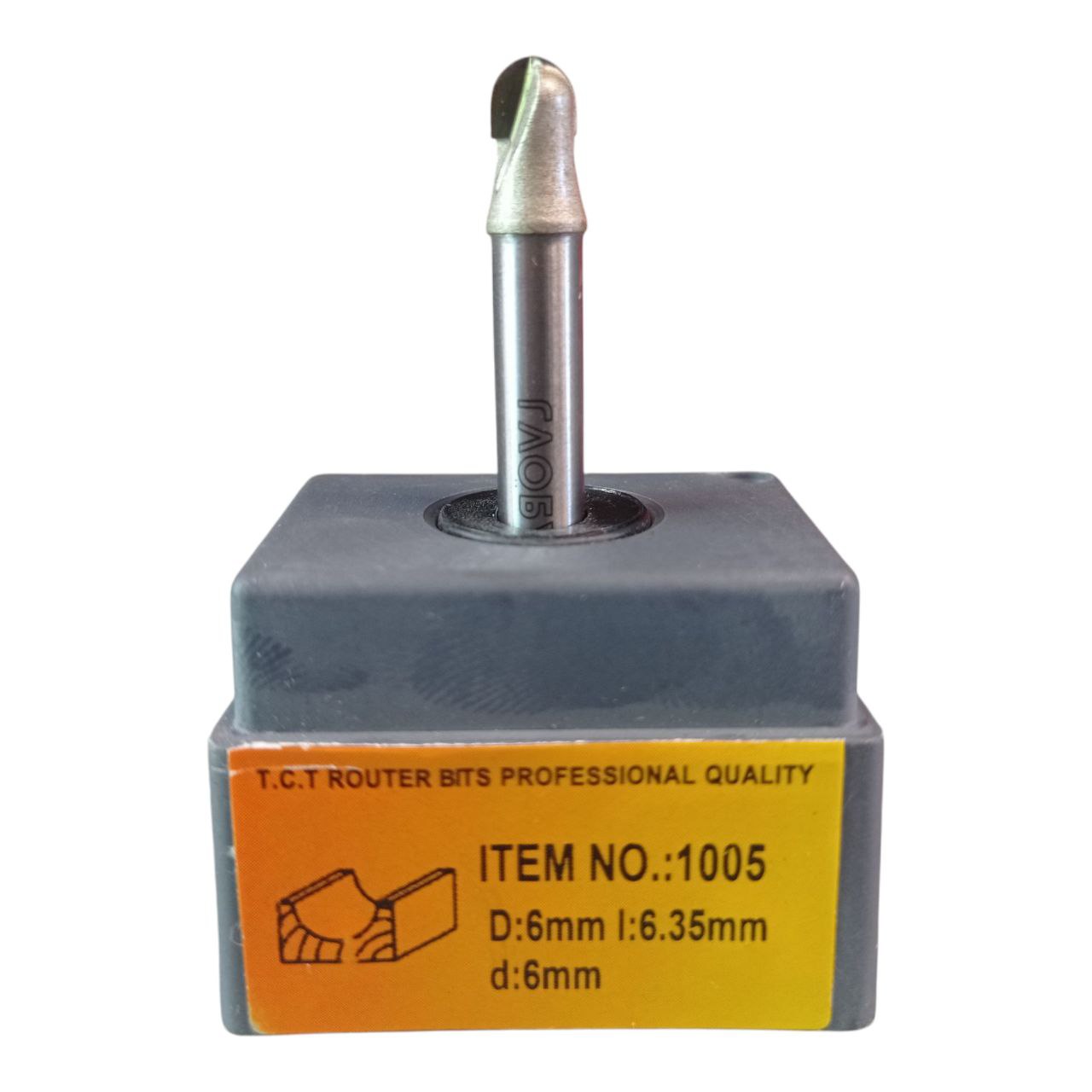 Globus-1005-6d6 Фреза Глобус 1005 D6 h6,35 d6 пазова галтельна - Зображення 1