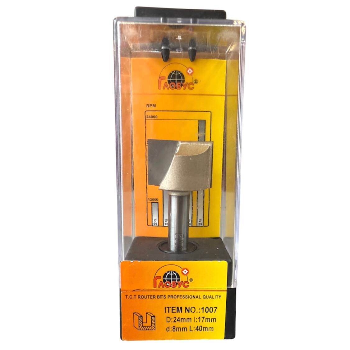 1007-24--- Фреза Глобус 1007 24мм врізна для дверних петель прихованого монтажу - Зображення 1