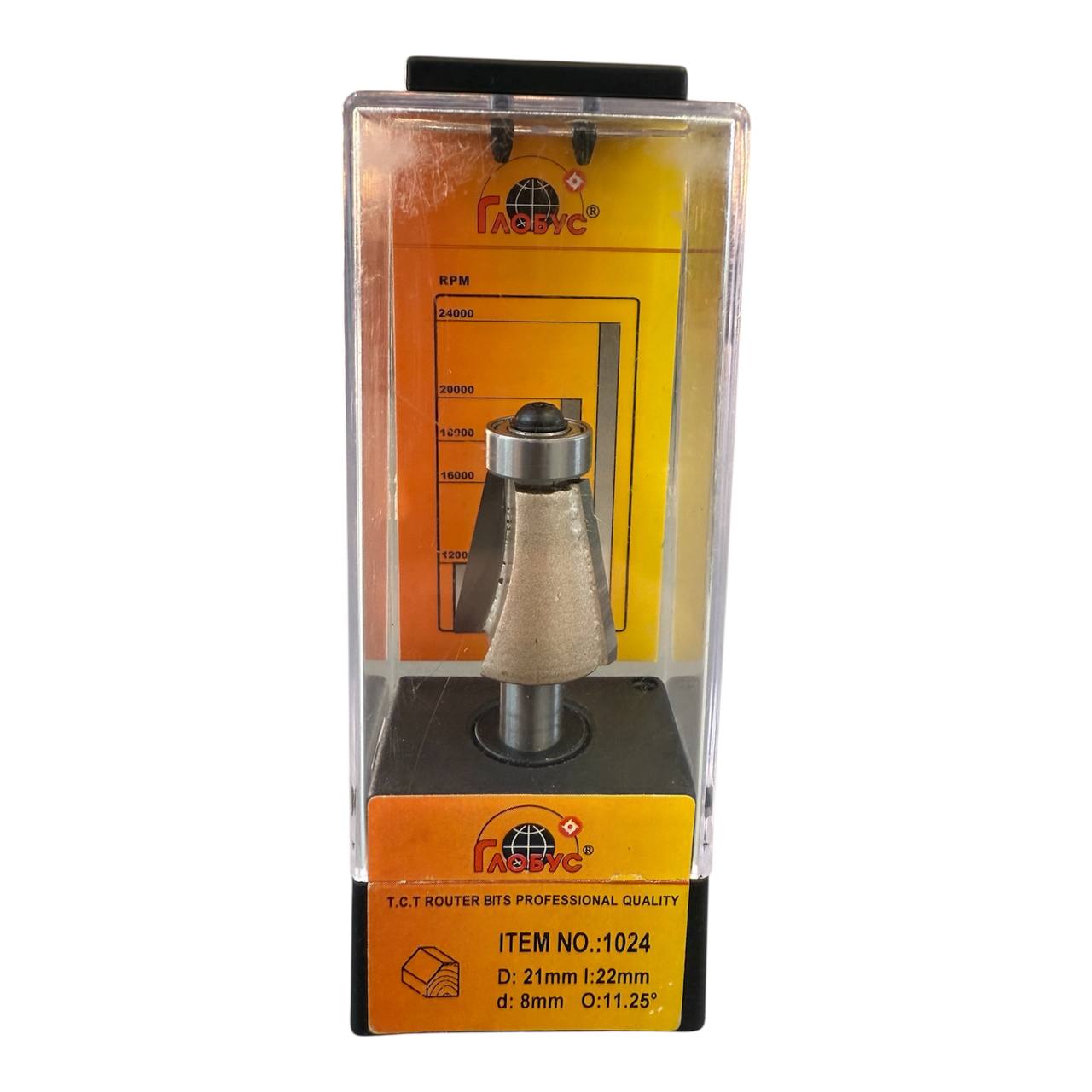 Globus-1024-11.25 Фреза Глобус 1024 D21 h22 d8 11.25° для снятия фаски — изображение 1