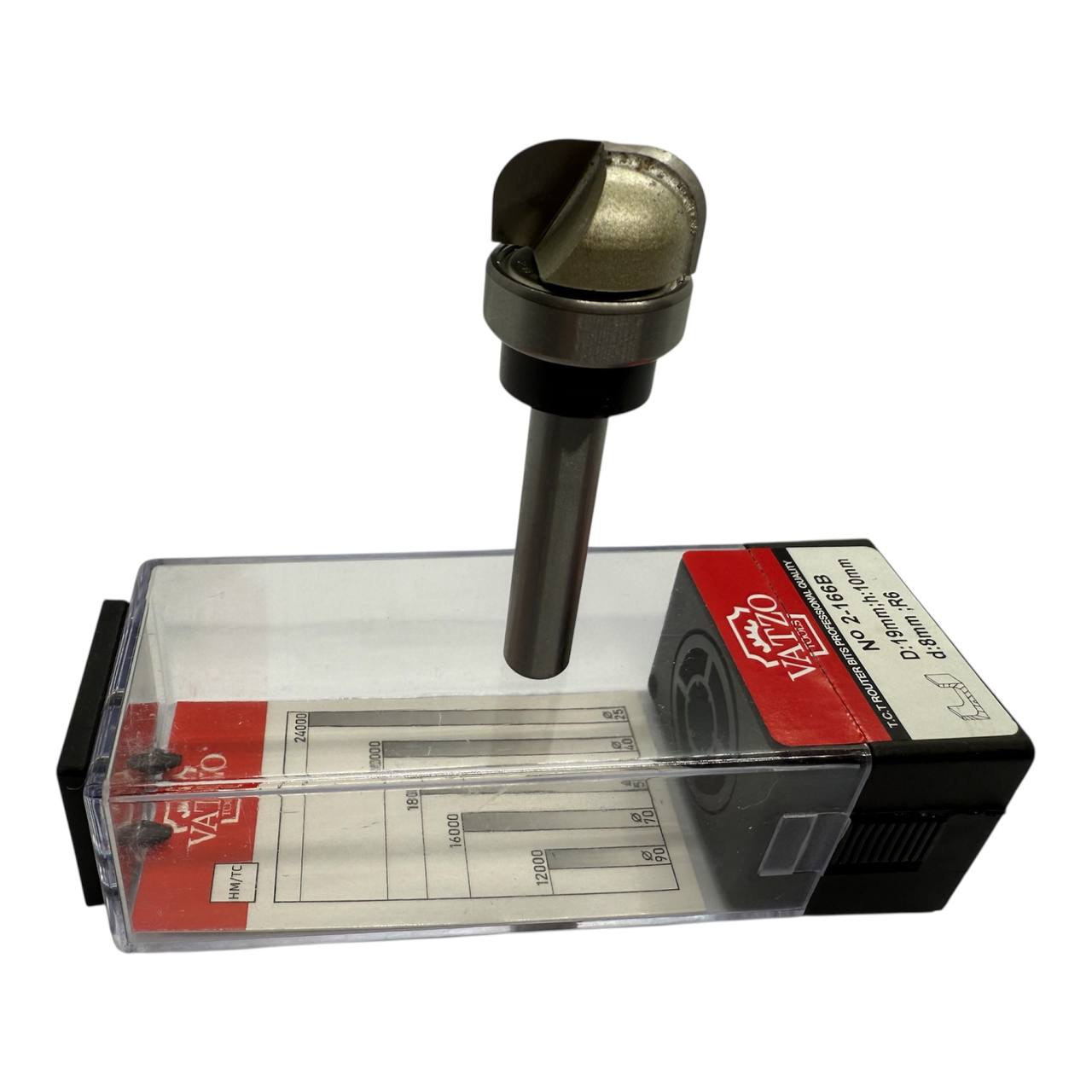 Vatzo-2166B-19-- Фреза копировальная для менажниц 19мм R6 h10 d8 L60 - Vatzo 2166B — изображение 1