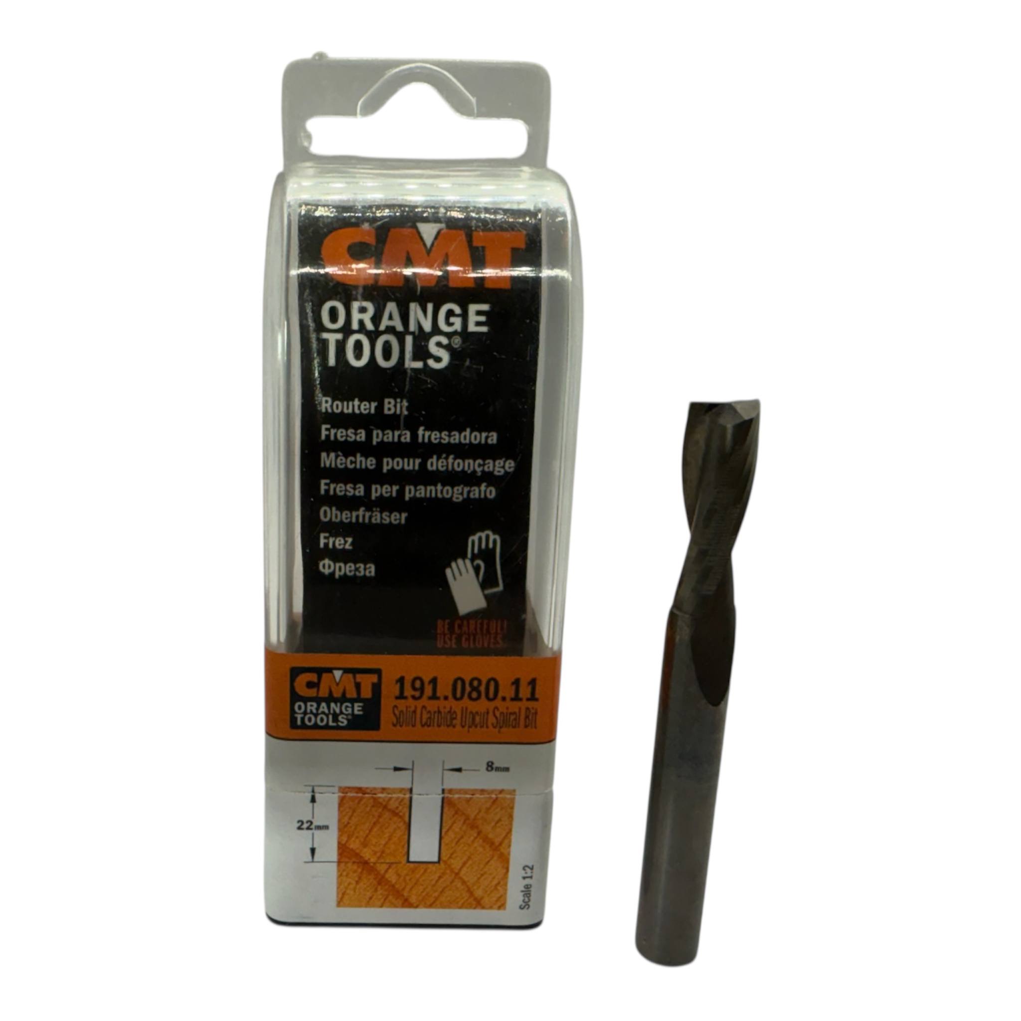 CMT-191.080.11-- CMT 191.080.11 Фреза 8 мм спіральна d8 h22 L70 - Зображення 1