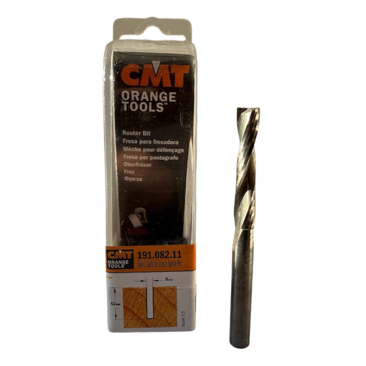 CMT-191.082.11----- Фреза 8мм спіральна d8 h42 L90 CMT 191.082.11 - Зображення 1