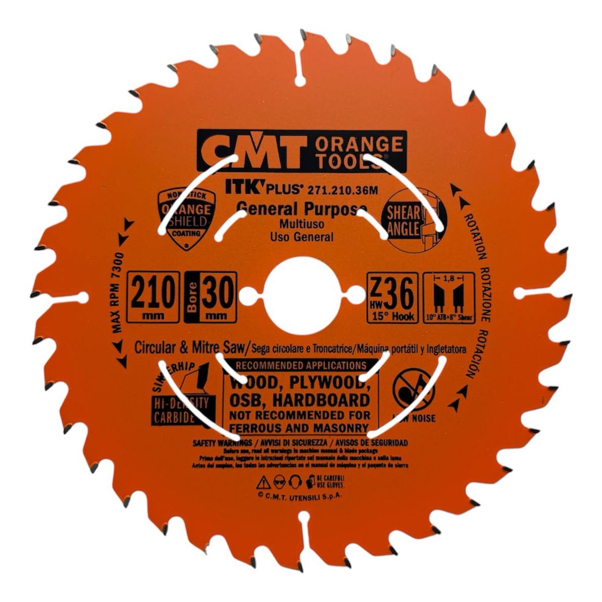 CMT-271.210.36M- CMT 271.210.36M Пильный диск 210 мм x30x1.8x36Z смешаный рез — изображение 1