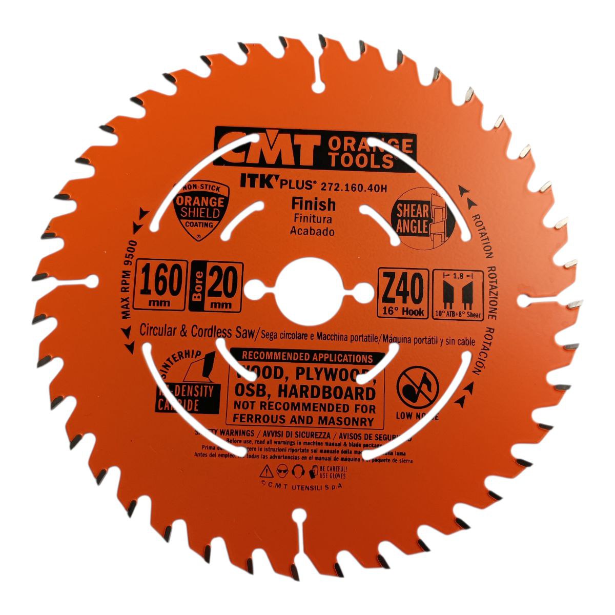 CMT-272.160.40H-- CMT 272.160.40H – Диск пиляльний 160 мм х20x1.7x40Z для універсального різу - Зображення 1