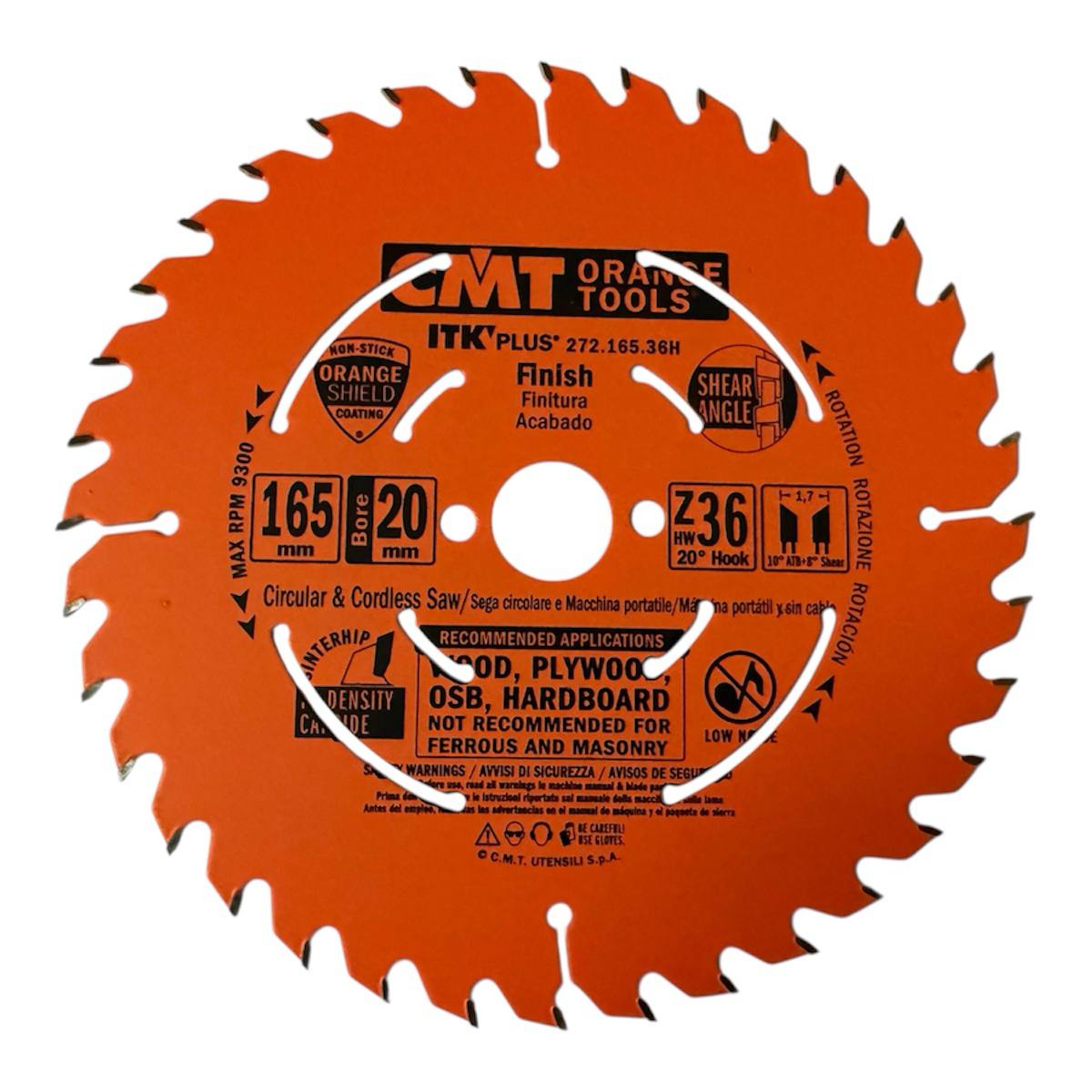 CMT-272.165.36H CMT 272.165.36H – Диск пиляльний 165 мм х20 x1,7 x36Z для універсального різу - Зображення 1