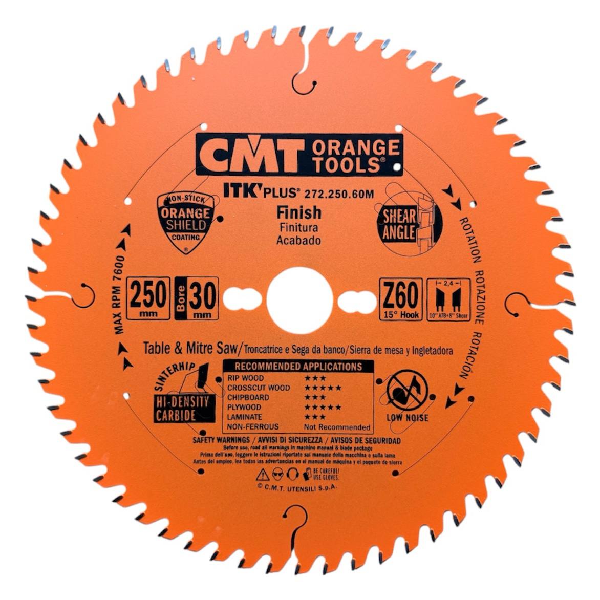 CMT-272.250.60M--- Пильный диск 250мм CMT 272.250.60M x30x2.4x60Z Тонкий чистый рез — изображение 1