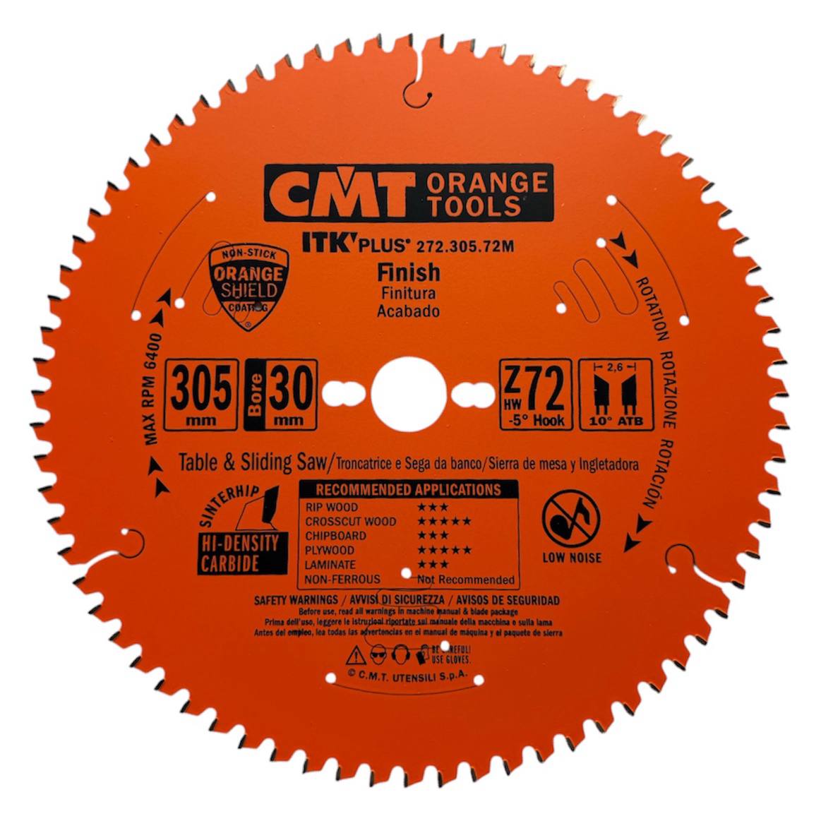 CMT-272.305.72M Пиляльний диск 305мм CMT 272.305.72M x30x2,6x1,8 Z72 -6° NEG - Зображення 1