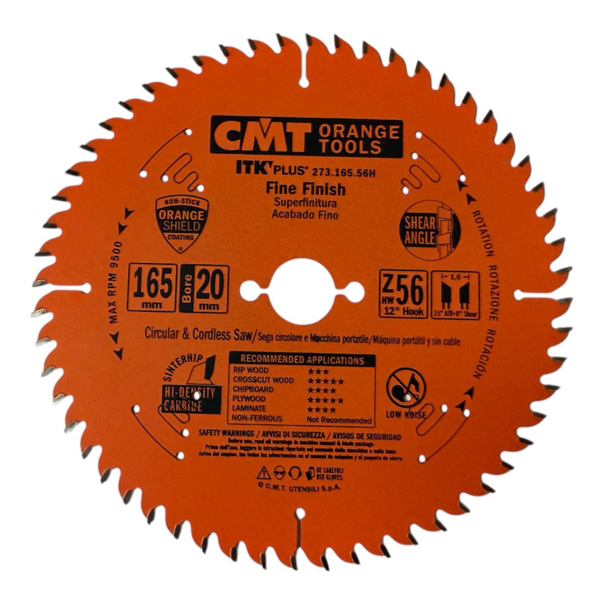 CMT-273.165.56H--- CMT 273.165.56H – Диск пиляльний 165 мм х20 x1,6 x56Z тонкий - Зображення 1