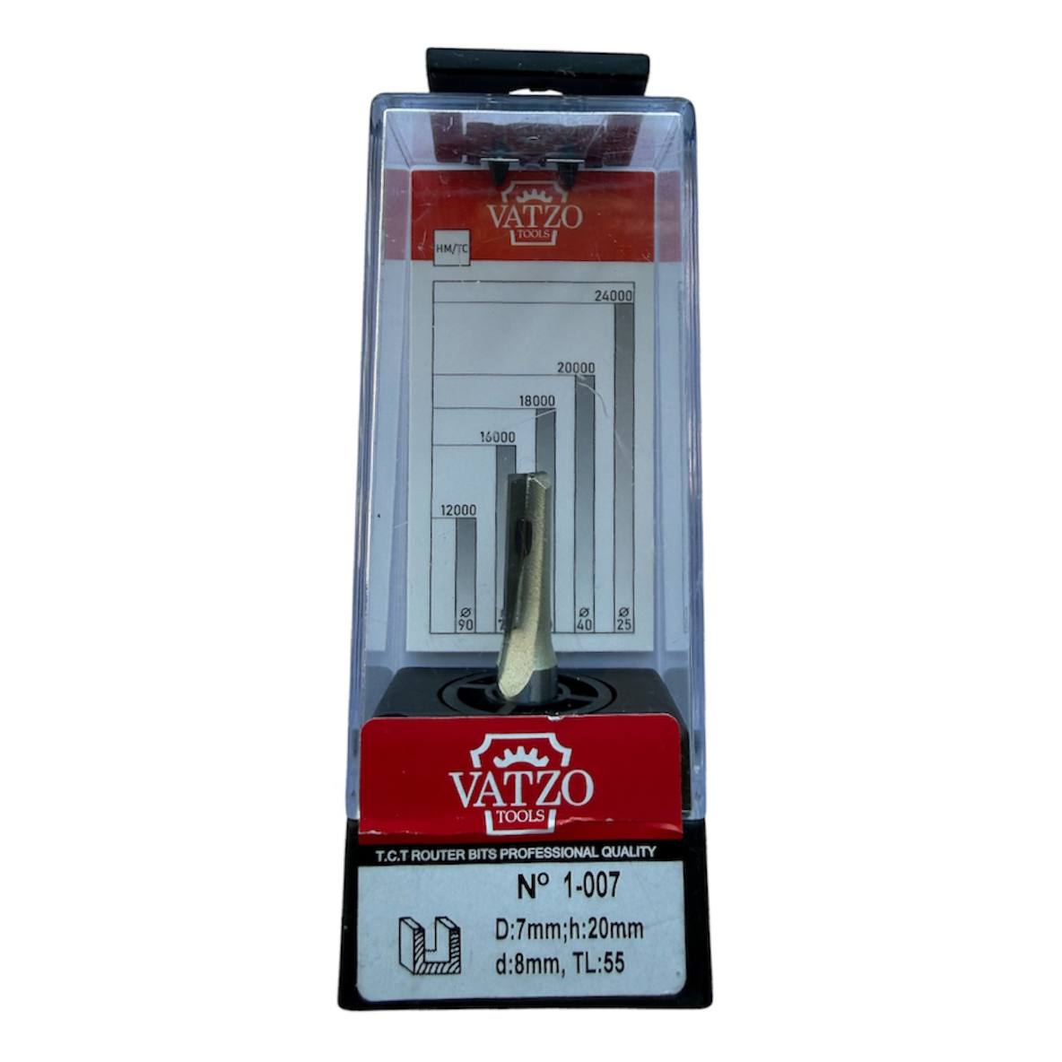 Vatzo-1007-Freza-D7 Фреза пазовая прямая VATZO 1007 D7 d8 h20 z2 TL55 — изображение 1