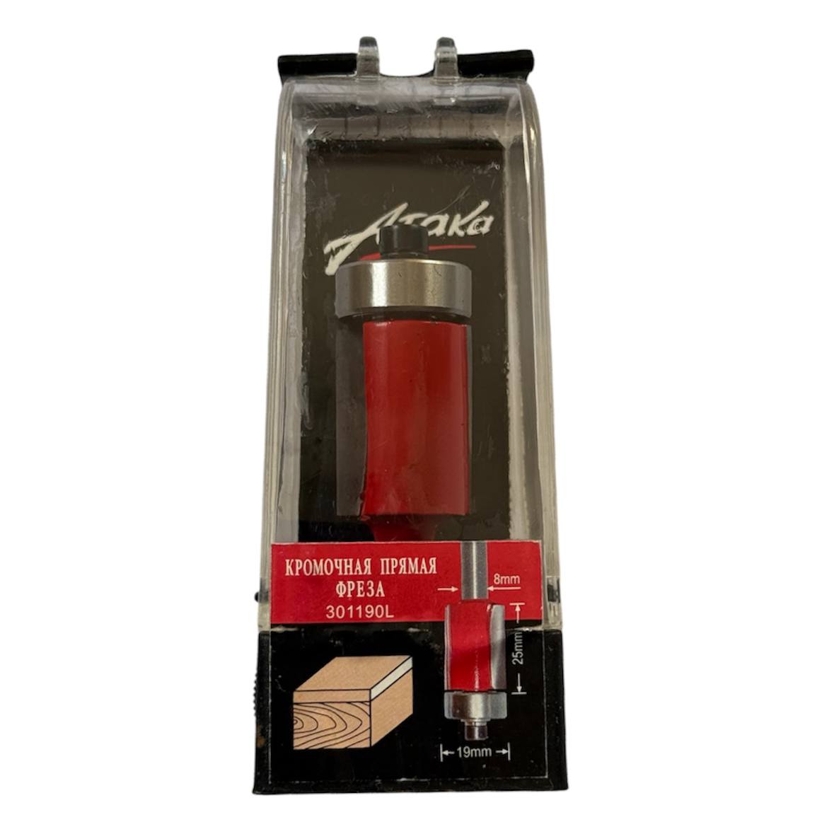 Ataka-301190L Фреза Атака 19мм h25 d8 копіювальна з нижнім підшипником / 301190L - Зображення 1