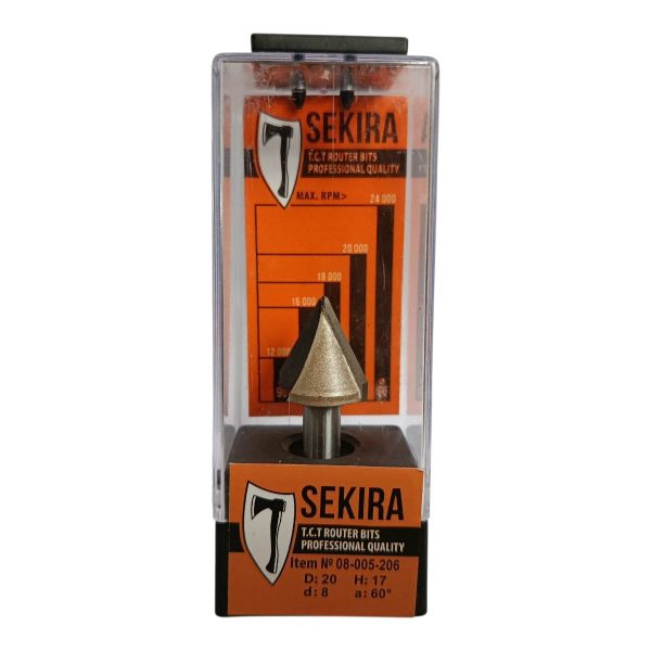 Фреза 20мм V-подібна 60° h17 d8 Sekira 08-005-206 (1004)