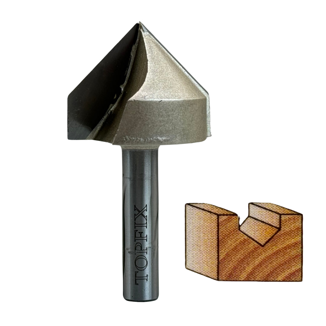 Freza-1004-D32-d8 Фреза пазова конусна 1004 D32 d8 h25.5 z2 TL61 90° - Зображення 1