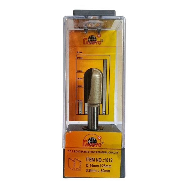 Фреза 1012 ГЛОБУС 14мм h25 L60 d8 пазова для каннелюр