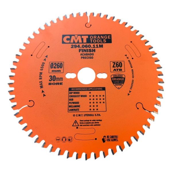 Пильний диск CMT 260мм x30 x2.5 x1.8 60Z -5° / 294.060.11M