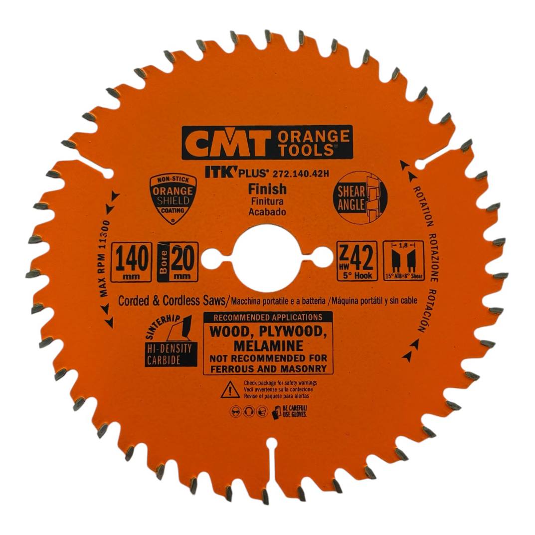 CMT-272.140.42H-Dysk-140x20x42z-- Пильний Диск 140мм х20/10×1.8x42Z для чистого пропилу CMT 272.140.42H - Зображення 1