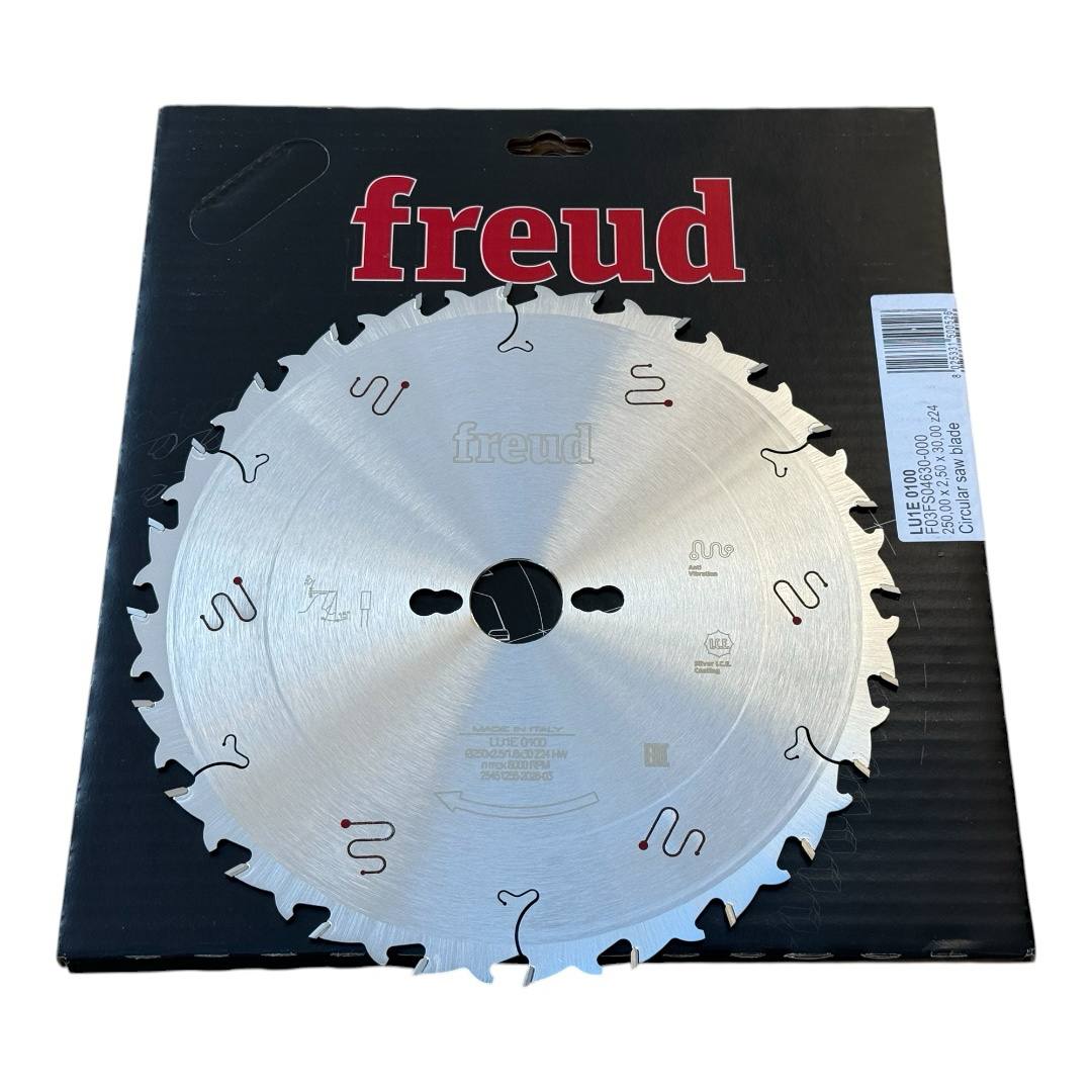 Freud-250mm-24z-LU1E-0100-frezasaw- Пила 250мм для швидкого різу деревини Freud LU1E 0100 тонкий пропил 2.5мм 24Z 30мм - Зображення 1