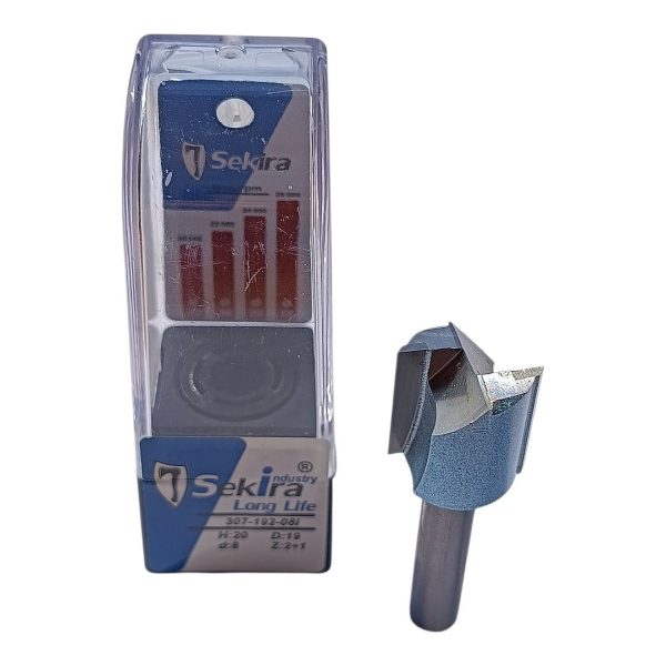 Фреза кінцева 19 мм h20 z2+1 L55 d8 Sekira Industry 307-192-08i