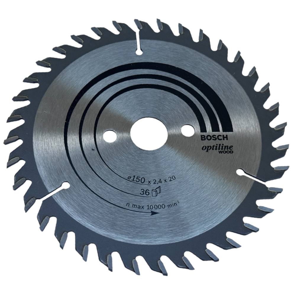 2608640593-Bosch-150x20x36z-Optiline Wood Пильний диск 150мм х20/16 x2.4x36Z 2608640593 Bosch Optiline Wood - Зображення 1