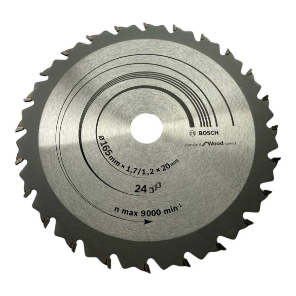 Пильний диск Bosch Standart for Wood 165×20×1.7/1.2 мм 24Z (2608642601)