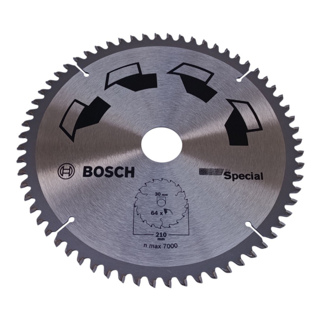 Bosch-210mm-Special-2609256893- Пильний диск 210мм x30x2.5/1.8 x54Z Bosch Special 2609256893 -Negative FTZ зуб - Зображення 1